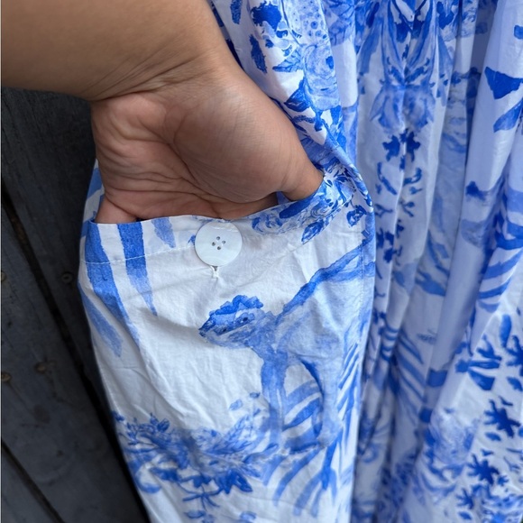 Tuckernuck Floral Blue and White Sleeveless Dress - Picture 8 of 10